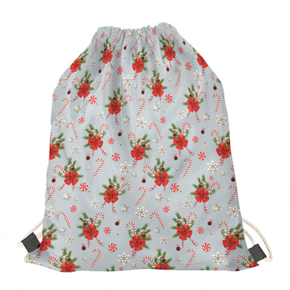 Christmas Winter Holiday Pattern Print Drawstring Bag