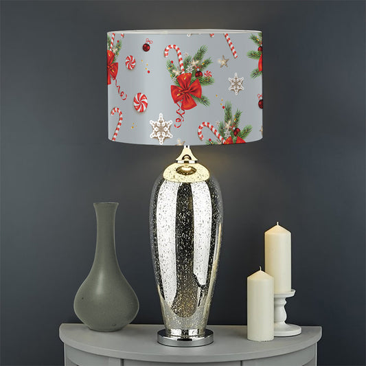 Christmas Winter Holiday Pattern Print Drum Lamp Shade