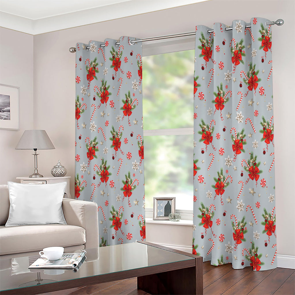 Christmas Winter Holiday Pattern Print Extra Wide Grommet Curtains