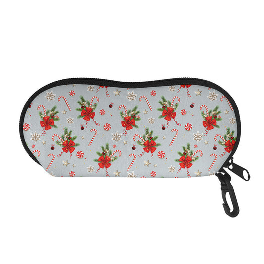 Christmas Winter Holiday Pattern Print Glasses Case