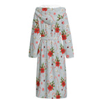 Christmas Winter Holiday Pattern Print Hooded Bathrobe