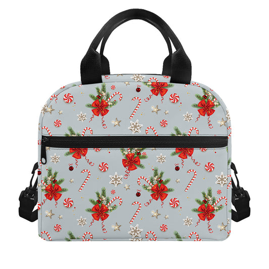 Christmas Winter Holiday Pattern Print Insulated Lunch Bag