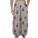 Christmas Winter Holiday Pattern Print Lantern Pants