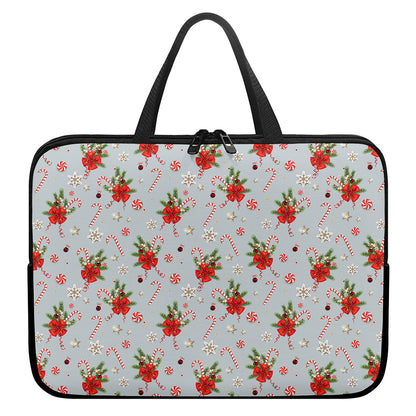 Christmas Winter Holiday Pattern Print Laptop Sleeve With Handle