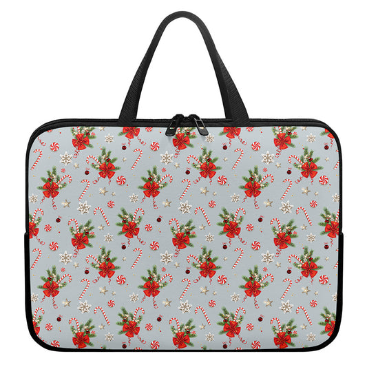Christmas Winter Holiday Pattern Print Laptop Sleeve With Handle