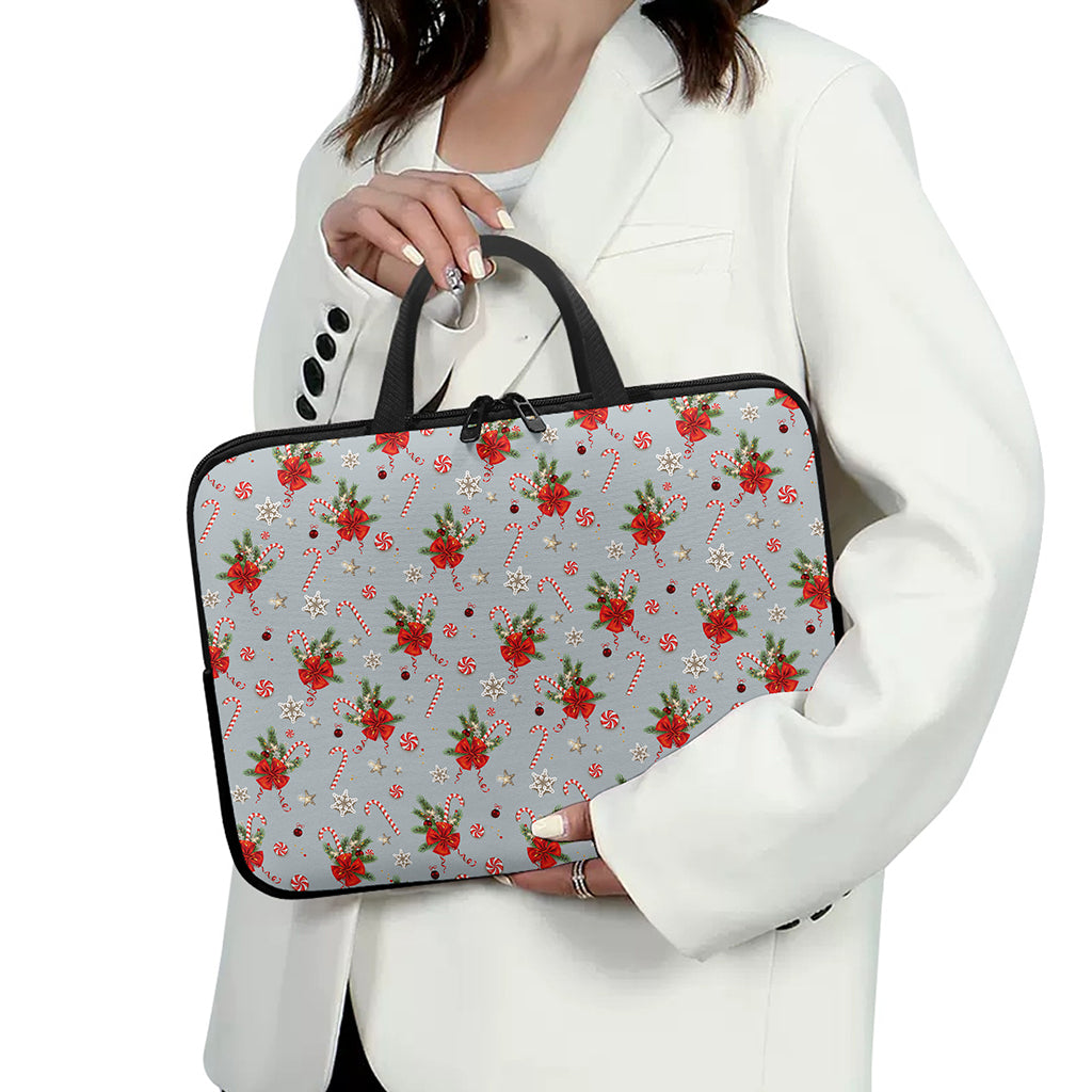 Christmas Winter Holiday Pattern Print Laptop Sleeve With Handle