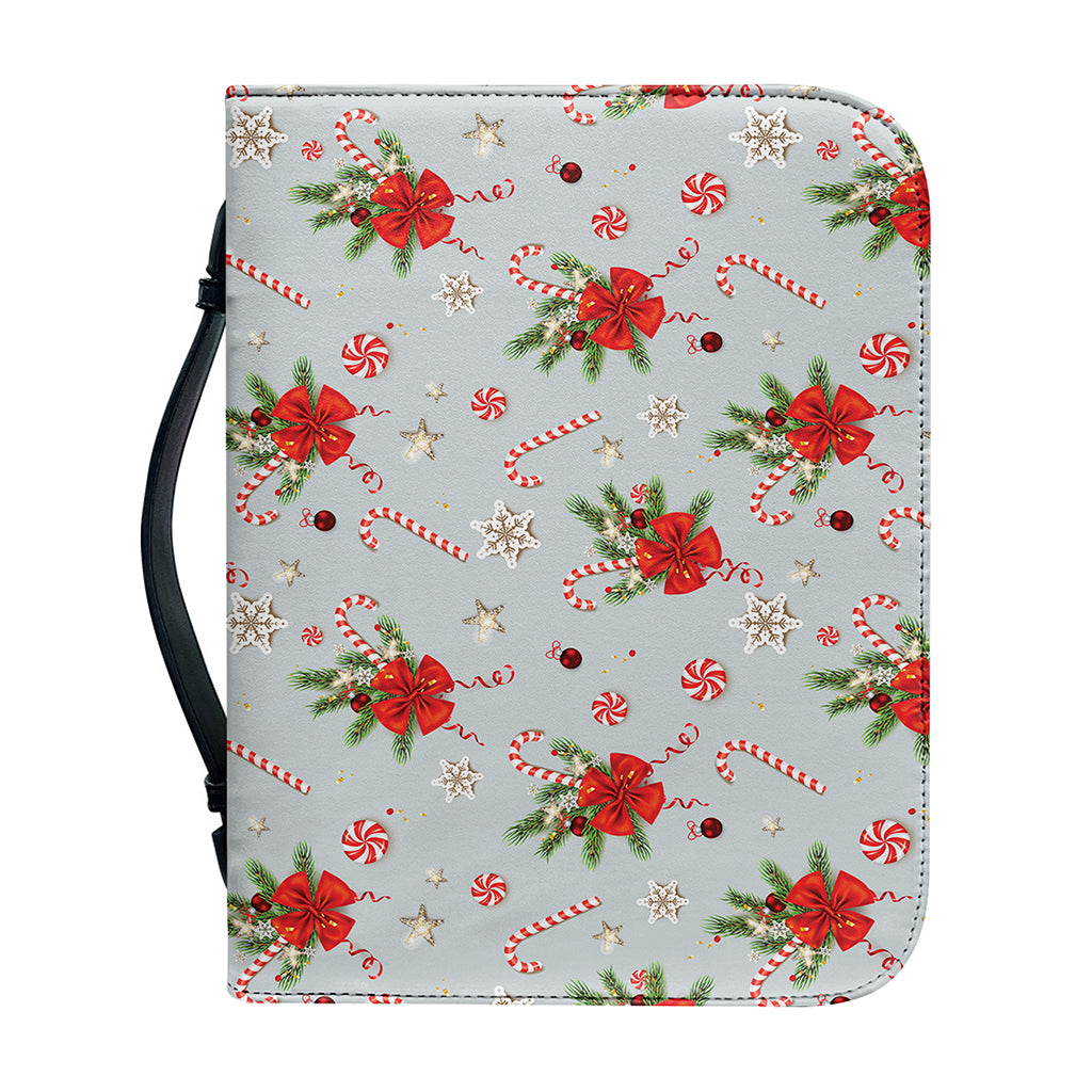 Christmas Winter Holiday Pattern Print Leather Bible Cover