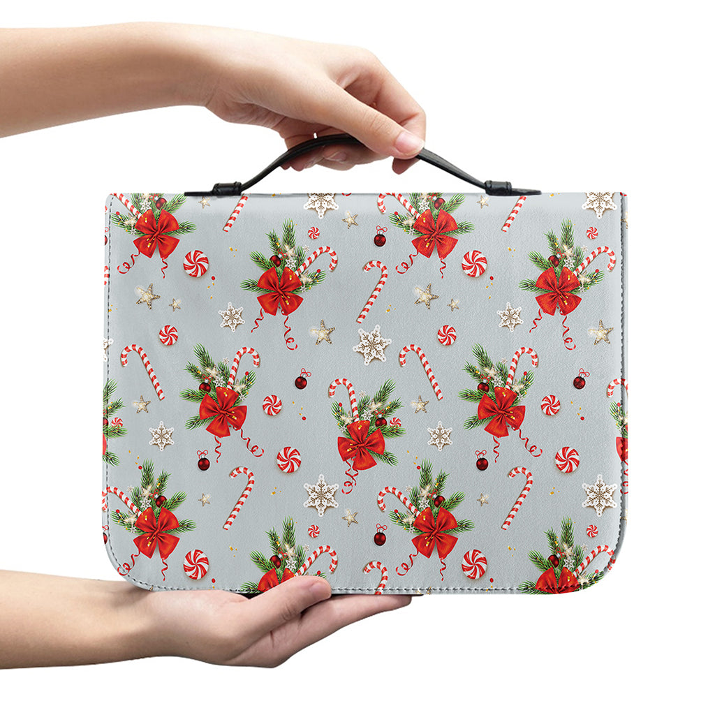 Christmas Winter Holiday Pattern Print Leather Bible Cover
