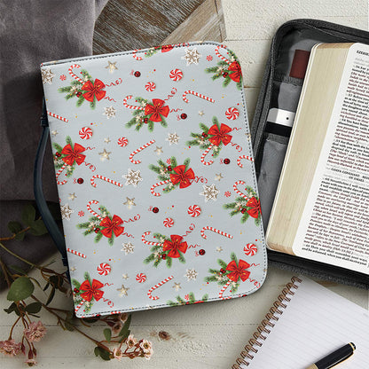 Christmas Winter Holiday Pattern Print Leather Bible Cover