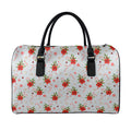 Christmas Winter Holiday Pattern Print Leather Duffel Bag