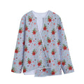 Christmas Winter Holiday Pattern Print Long Sleeve Short Coat