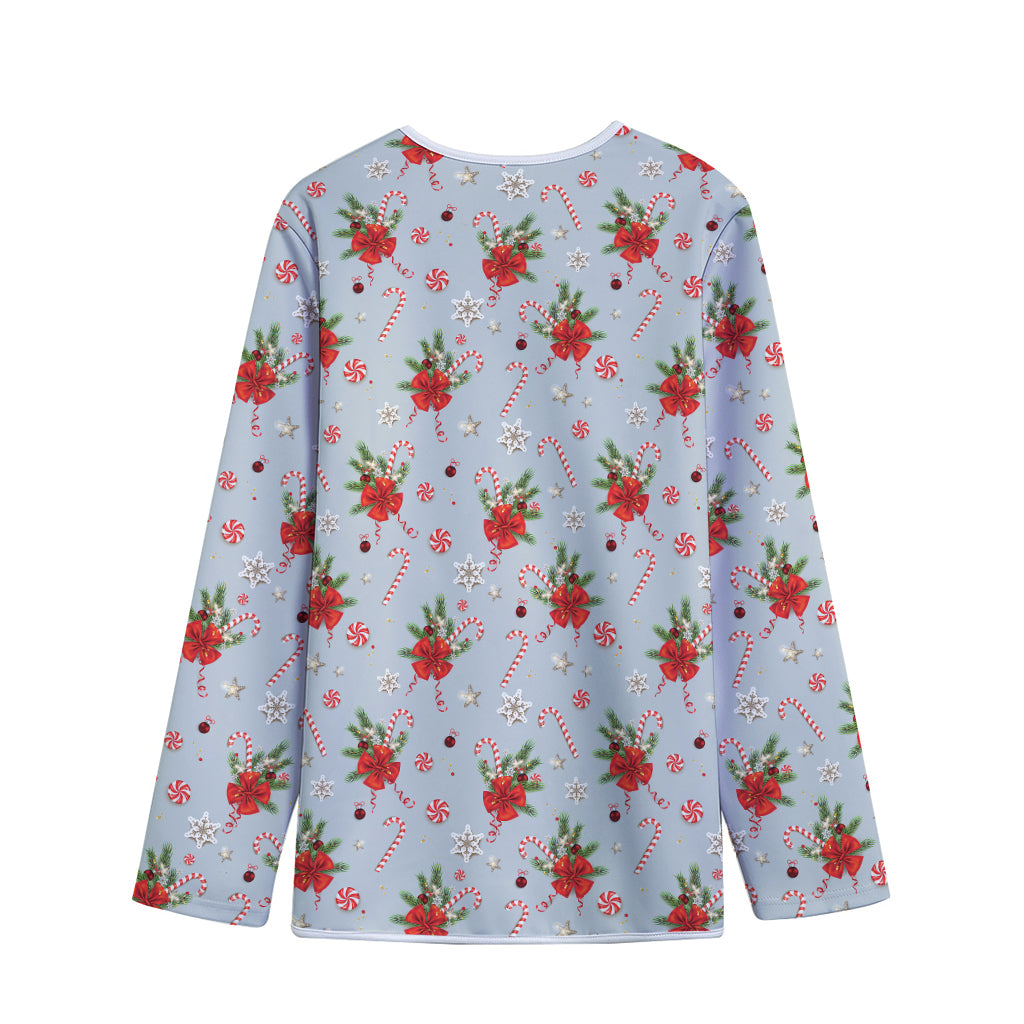 Christmas Winter Holiday Pattern Print Long Sleeve Short Coat