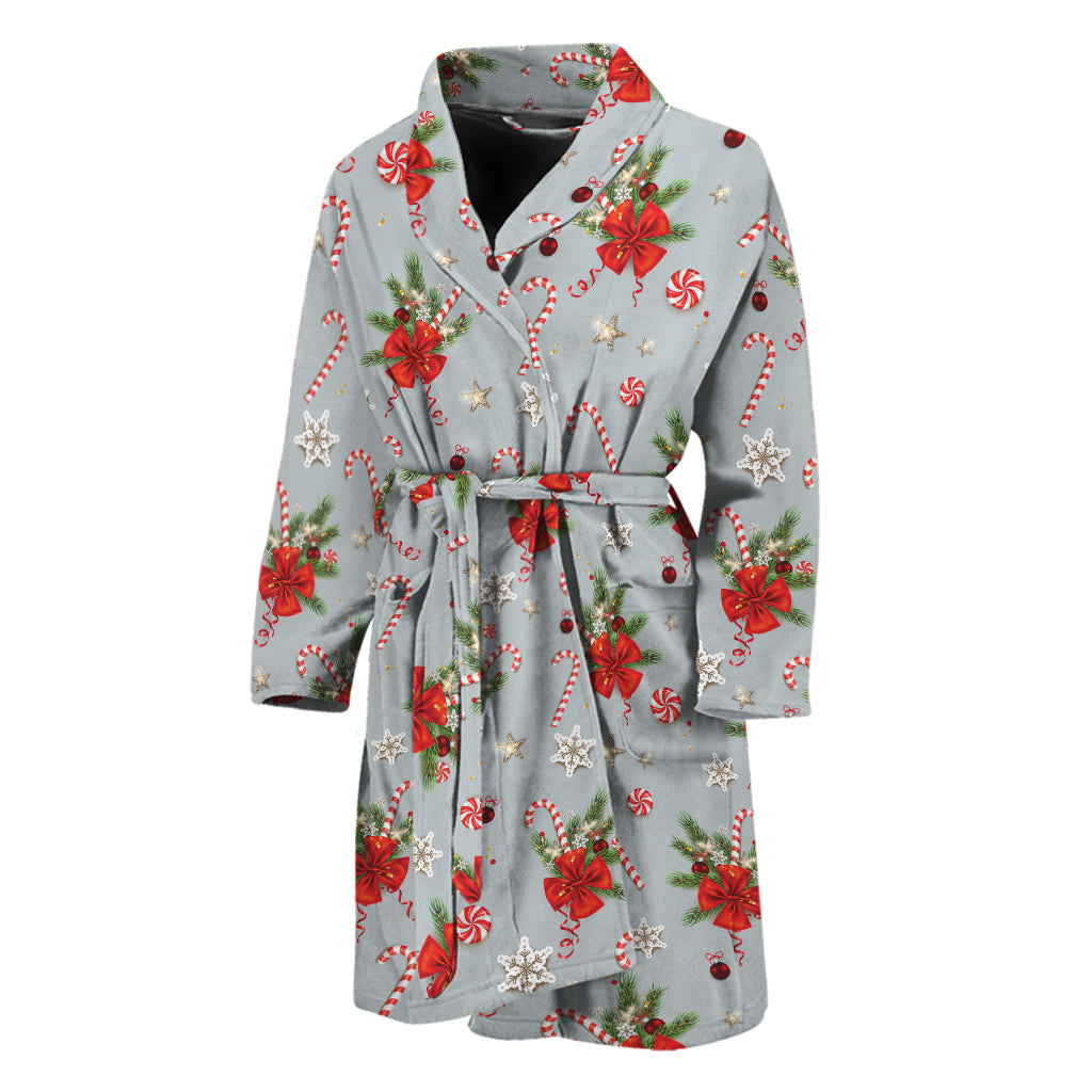 Christmas Winter Holiday Pattern Print Men's Bathrobe