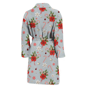 Christmas Winter Holiday Pattern Print Men's Bathrobe