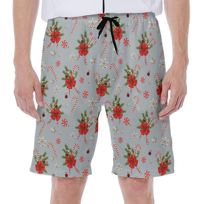 Christmas Winter Holiday Pattern Print Men's Beach Shorts