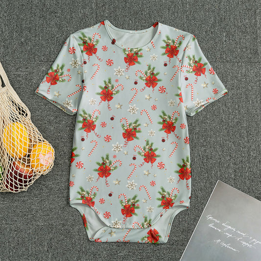 Christmas Winter Holiday Pattern Print Men's Bodysuit