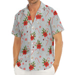 Christmas Winter Holiday Pattern Print Men's Deep V-Neck Shirt