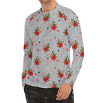 Christmas Winter Holiday Pattern Print Men's Long Sleeve Rash Guard
