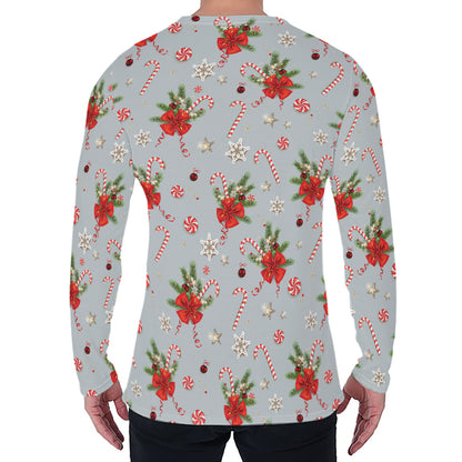 Christmas Winter Holiday Pattern Print Men's Long Sleeve T-Shirt
