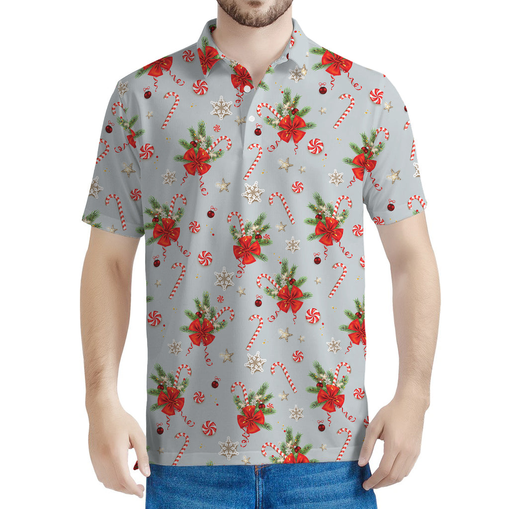 Christmas Winter Holiday Pattern Print Men's Polo Shirt