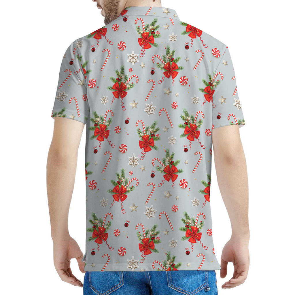 Christmas Winter Holiday Pattern Print Men's Polo Shirt