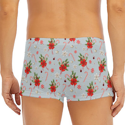Christmas Winter Holiday Pattern Print Men's Short Boxer Briefs