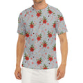 Christmas Winter Holiday Pattern Print Men's Short Sleeve Rash Guard