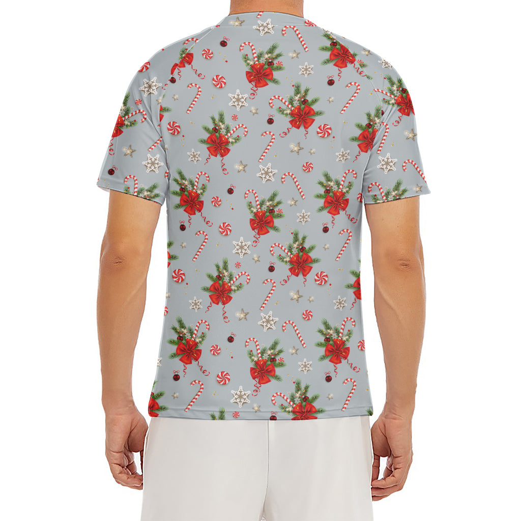 Christmas Winter Holiday Pattern Print Men's Short Sleeve Rash Guard