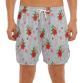 Christmas Winter Holiday Pattern Print Men's Split Running Shorts