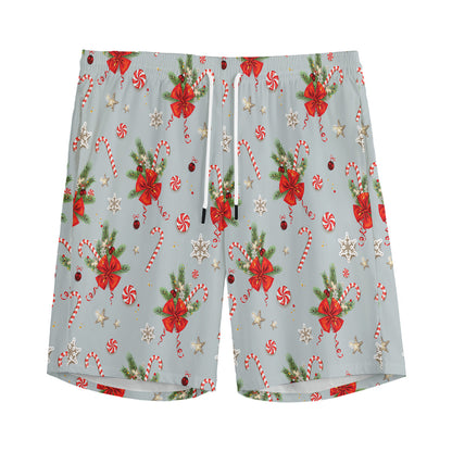 Christmas Winter Holiday Pattern Print Men's Sports Shorts