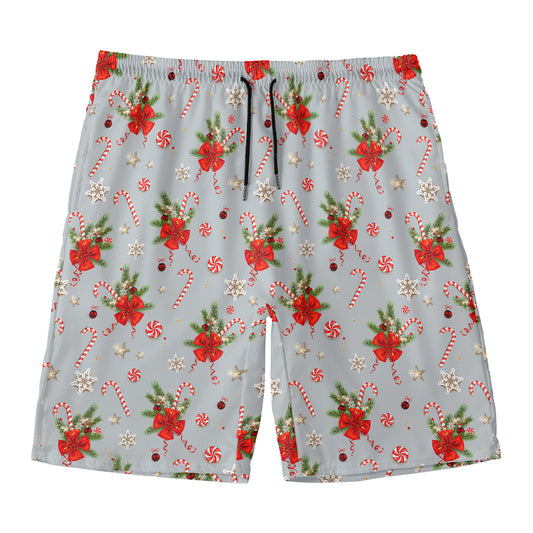 Christmas Winter Holiday Pattern Print Men's Swim Trunks