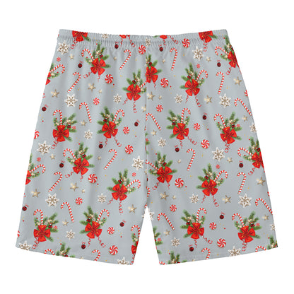 Christmas Winter Holiday Pattern Print Men's Swim Trunks