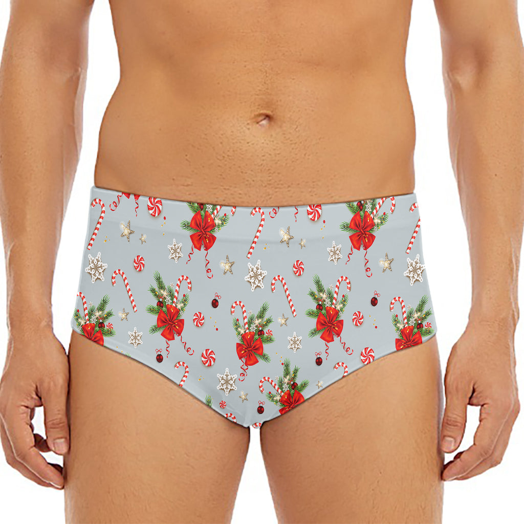 Christmas Winter Holiday Pattern Print Men's Triangle Swim Briefs