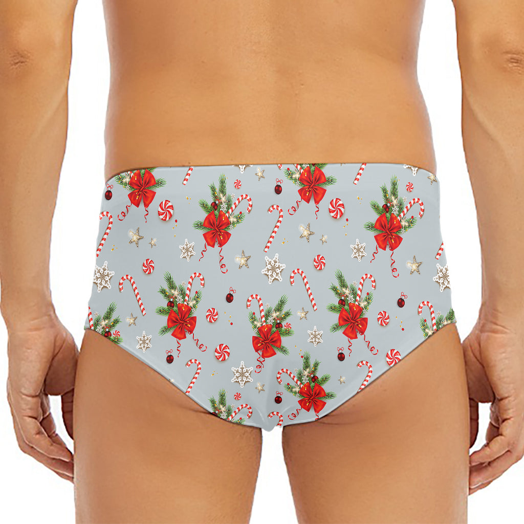 Christmas Winter Holiday Pattern Print Men's Triangle Swim Briefs