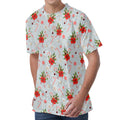 Christmas Winter Holiday Pattern Print Men's Velvet T-Shirt