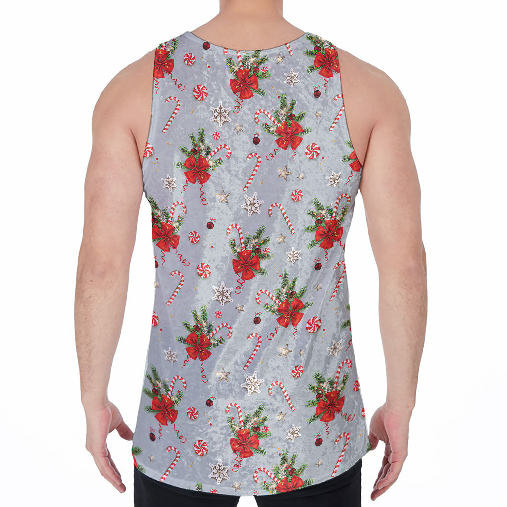 Christmas Winter Holiday Pattern Print Men's Velvet Tank Top