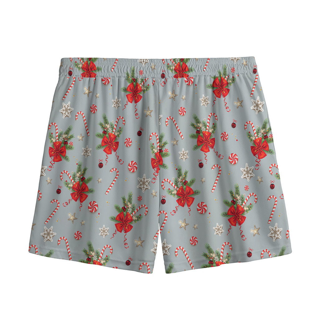 Christmas Winter Holiday Pattern Print Mesh Shorts