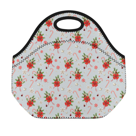 Christmas Winter Holiday Pattern Print Neoprene Lunch Bag