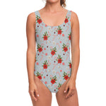 Christmas Winter Holiday Pattern Print One Piece Swimsuit