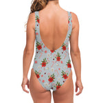 Christmas Winter Holiday Pattern Print One Piece Swimsuit