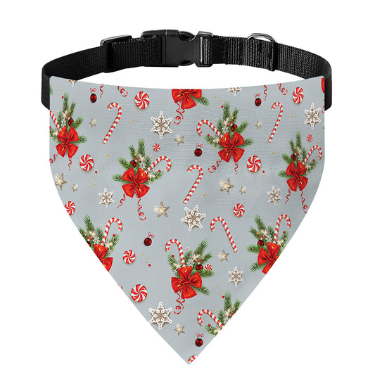 Christmas Winter Holiday Pattern Print Over The Collar Dog Bandana