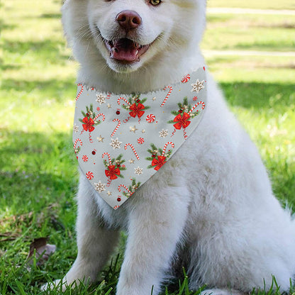 Christmas Winter Holiday Pattern Print Over The Collar Dog Bandana