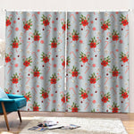 Christmas Winter Holiday Pattern Print Pencil Pleat Curtains
