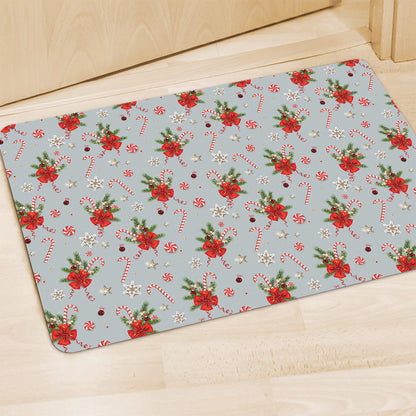 Christmas Winter Holiday Pattern Print Polyester Doormat