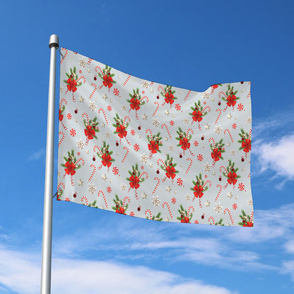 Christmas Winter Holiday Pattern Print Polyester Flag