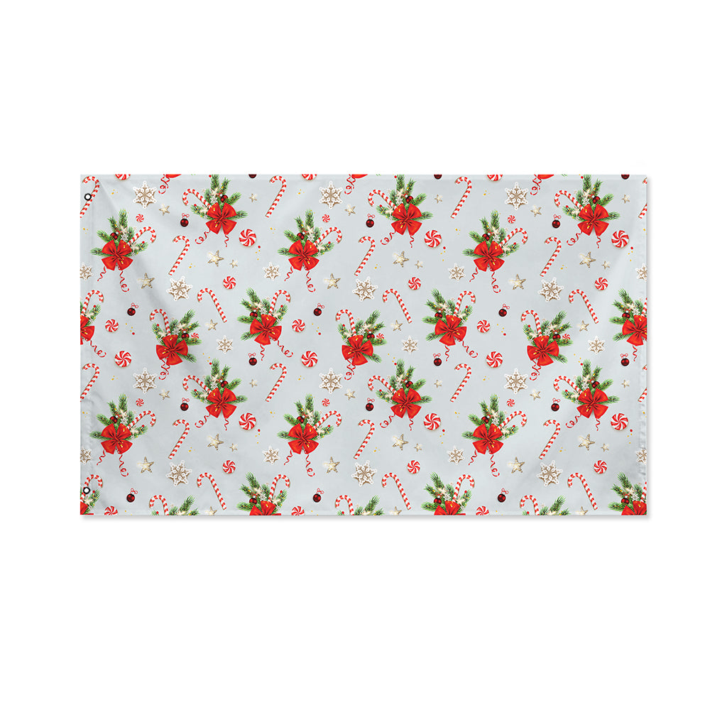 Christmas Winter Holiday Pattern Print Polyester Flag