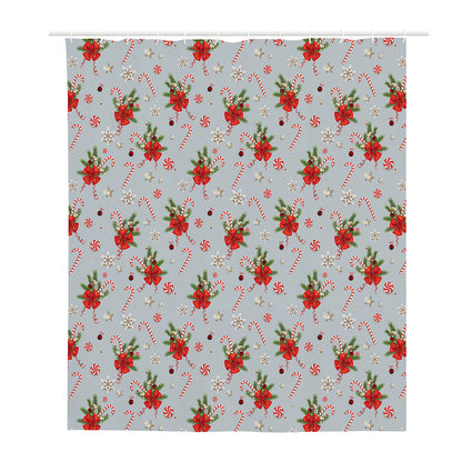 Christmas Winter Holiday Pattern Print Polyester Shower Curtain