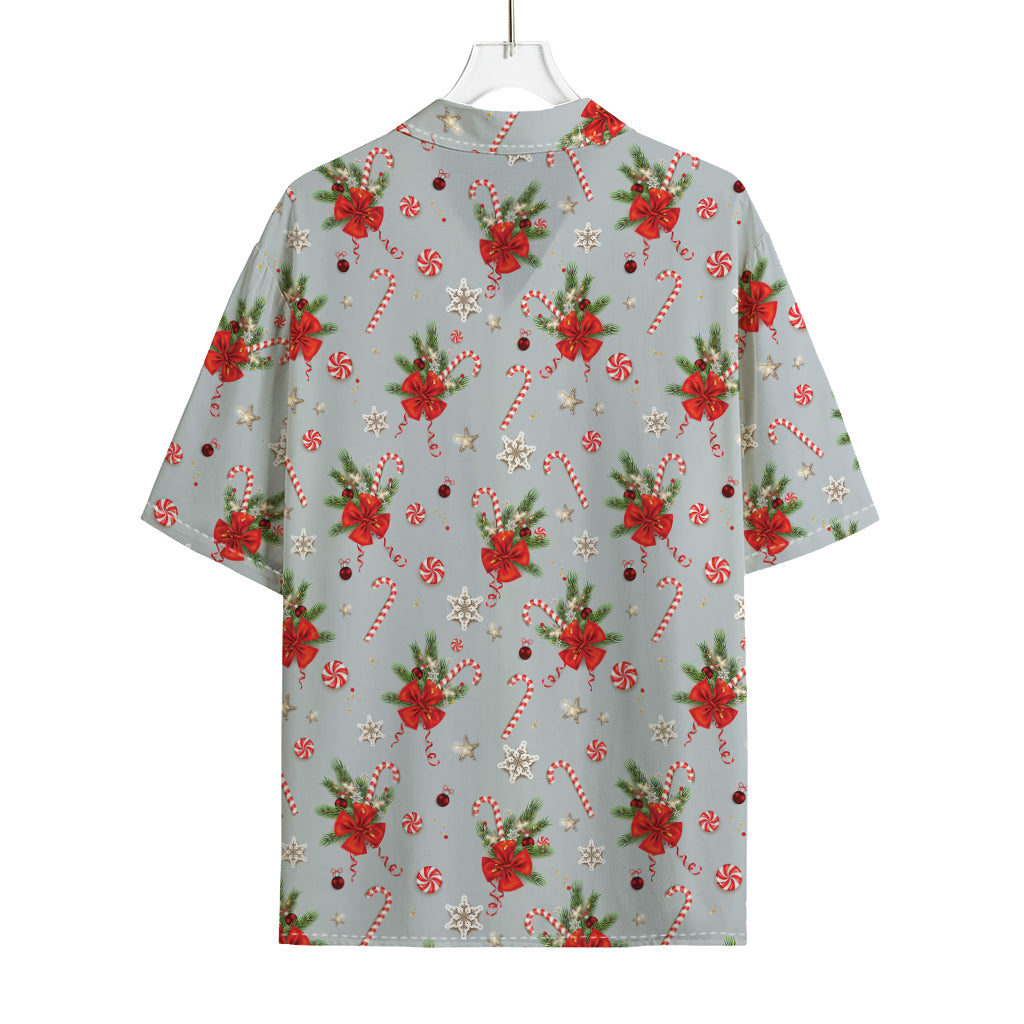 Christmas Winter Holiday Pattern Print Rayon Hawaiian Shirt