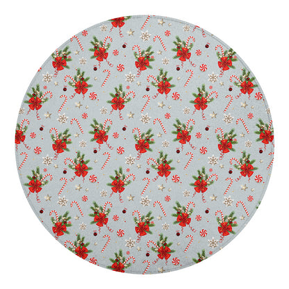 Christmas Winter Holiday Pattern Print Round Blanket