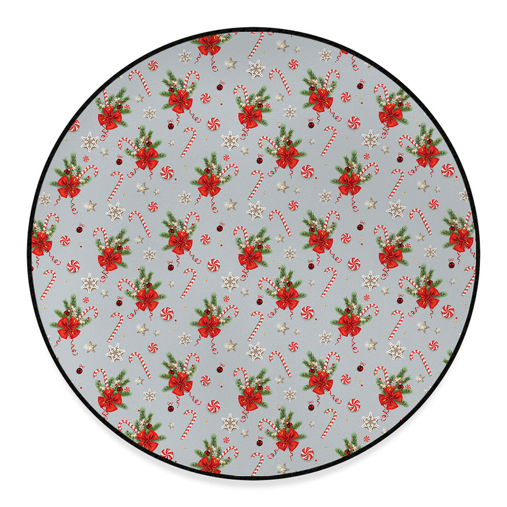 Christmas Winter Holiday Pattern Print Round Floor Mat